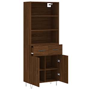 Skříň highboard hnědý dub 69,5 x 34 x 180 cm kompozitní dřevo - obrázek 4