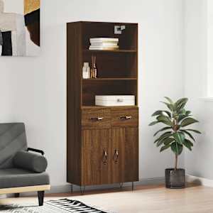 Skříň highboard hnědý dub 69,5 x 34 x 180 cm kompozitní dřevo - obrázek 1