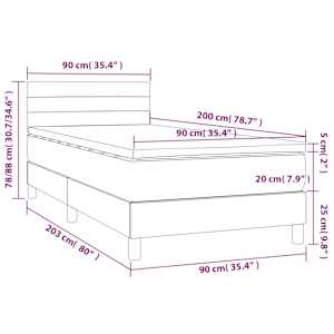 Box spring postel s matrací tmavě zelená 90x200 cm samet - obrázek 8