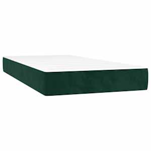 Box spring postelja z vzmetnico temno zelena 100x200 cm žamet - slika 5