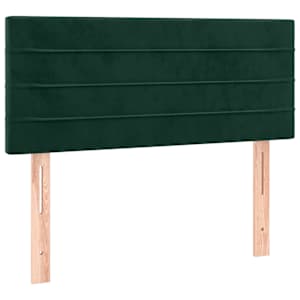 Box spring postelja z vzmetnico temno zelena 100x200 cm žamet - slika 6