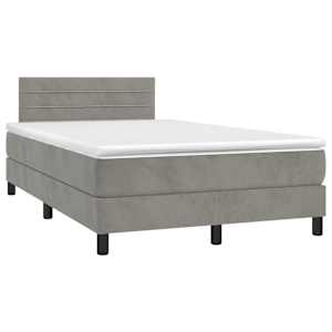 Box spring postel s matrací světle šedá 120 x 200 cm samet - obrázek 3