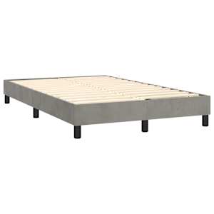 Box spring postelja z vzmetnico svetlo siva 120x200 cm žamet - slika 4