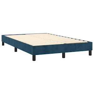 Box spring postelja z vzmetnico temno modra 120x200 cm žamet - slika 4