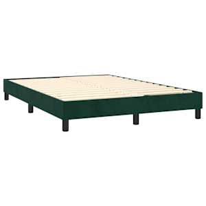 Box spring postel s matrací tmavě zelená 140x190 cm samet - obrázek 4