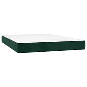 Box spring postelja z vzmetnico temno zelen 140x190 cm žamet - slika 5