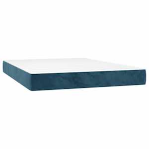 Box spring postelja z vzmetnico temno modra 140x200 cm žamet - slika 5