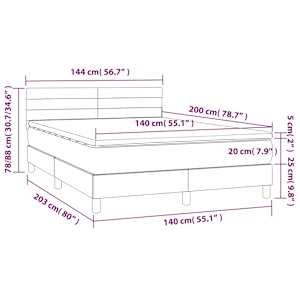 Box spring postelja z vzmetnico temno modra 140x200 cm žamet - slika 8