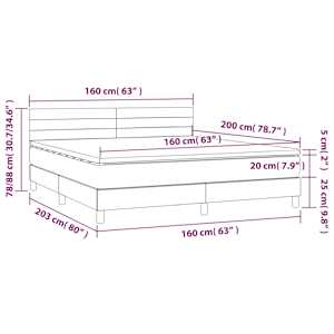 Box spring postel s matrací tmavě modrá 160x200 cm samet - obrázek 8