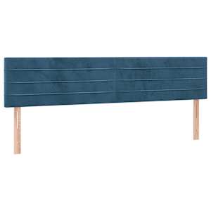 Box spring postelja z vzmetnico temno modra 160x200 cm žamet - slika 6