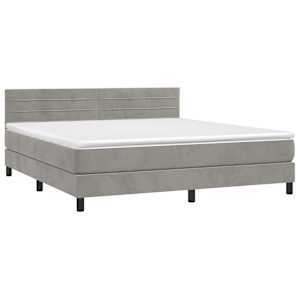 Box spring postel s matrací světle šedá 180x200 cm samet - obrázek 3