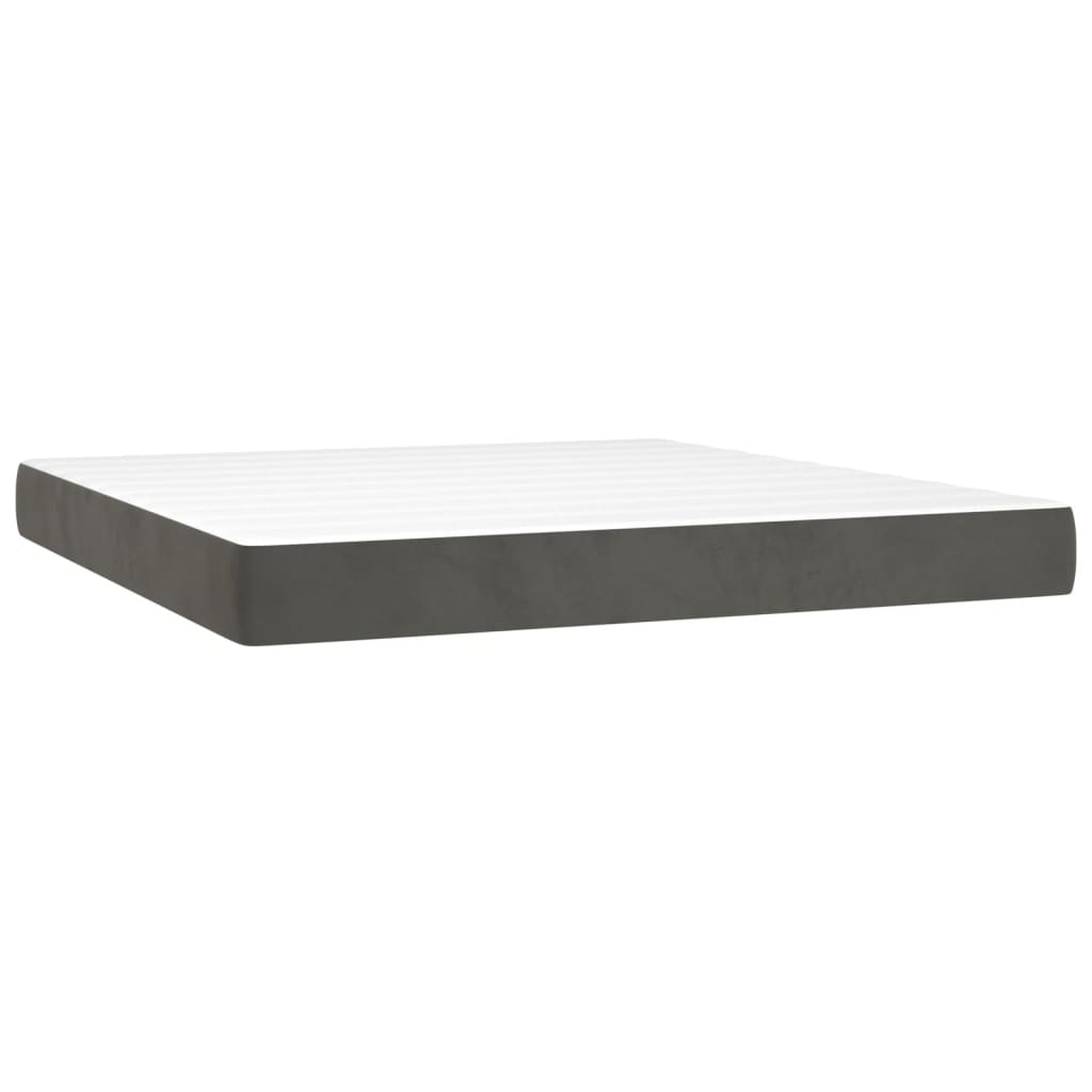 Box spring postel s matrací tmavě šedá 180x200 cm samet