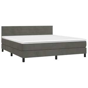 Box spring postel s matrací tmavě šedá 180x200 cm samet - obrázek 3