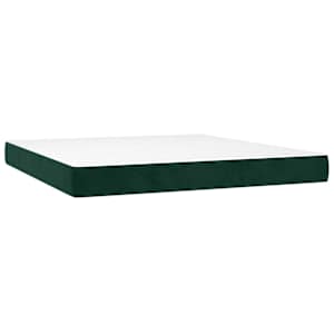 Box spring postelja z vzmetnico temno zelena 180x200 cm žamet - slika 5