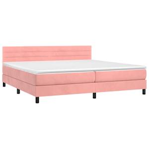 Box spring postel s matrací růžová 200x200 cm samet - obrázek 3