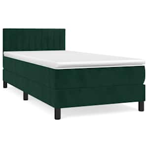 Box spring postel s matrací tmavě zelená 80 x 200 cm samet - obrázek 2
