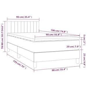 Box spring postel s matrací tmavě zelená 90x190 cm samet - obrázek 8