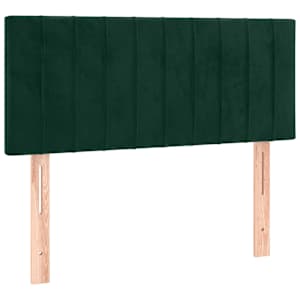 Box spring postelja z vzmetnico temno zelen 90x190 cm žamet - slika 6