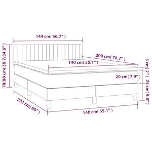Box spring postel s matrací černá 140x200 cm samet - obrázek 7
