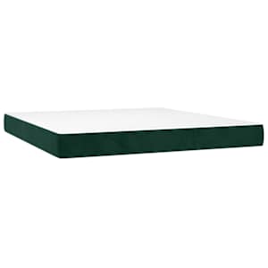 Box spring postelja z vzmetnico temno zelena 160x200 cm žamet - slika 5