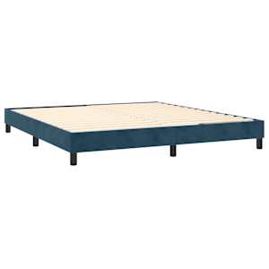 Box spring postel s matrací tmavě modrá 160x200 cm samet - obrázek 4