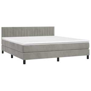 Box spring postel s matrací světle šedá 180x200 cm samet - obrázek 3