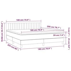 Box spring postel s matrací tmavě zelená 180x200 cm samet - obrázek 8