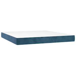 Box spring postelja z vzmetnico temno modra 180x200 cm žamet - slika 5