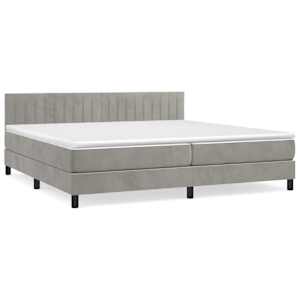 Box spring postel s matrací světle šedá 200x200 cm samet - obrázek 2