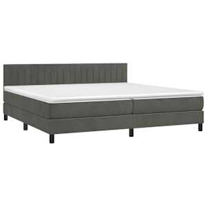Box spring postel s matrací tmavě šedá 200x200 cm samet - obrázek 3
