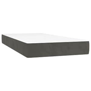 Box spring postelja z vzmetnico temno siva 200x200 cm žamet - slika 5