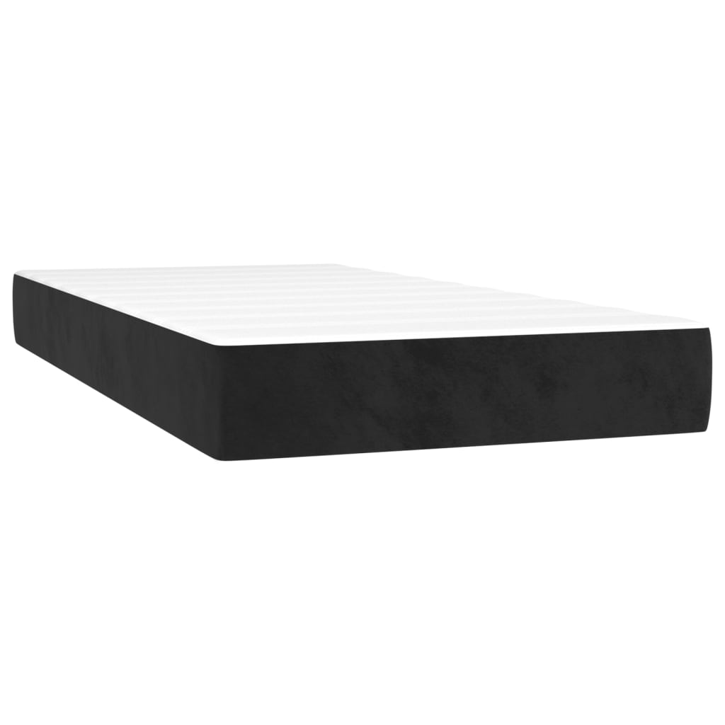 Box spring postelja z vzmetnico črna 200x200 cm žamet