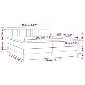 Box spring postel s matrací černá 200x200 cm samet - obrázek 7