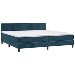 Box spring postel s matrací tmavě modrá 200x200 cm samet - obrázek 3