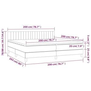 Box spring postel s matrací růžová 200x200 cm samet - obrázek 7