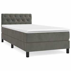 Box spring postel s matrací tmavě šedá 80 x 200 cm samet - obrázek 2