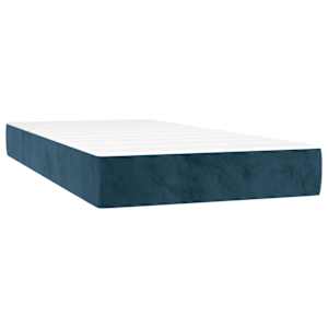 Box spring postel s matrací tmavě modrá 80 x 200 cm samet - obrázek 5