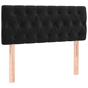 Box spring postelja z vzmetnico črna 90x200 cm žamet - slika 6