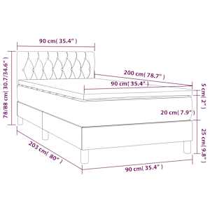 Box spring postel s matrací růžová 90x200 cm samet - obrázek 7