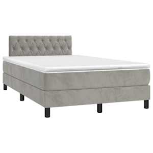 Box spring postel s matrací světle šedá 120 x 200 cm samet - obrázek 3