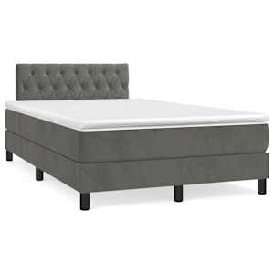 Box spring postel s matrací tmavě šedá 120 x 200 cm samet - obrázek 2