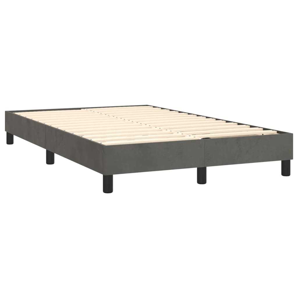 Box spring postelja z vzmetnico temno siva 120x200 cm žamet