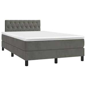 Box spring postel s matrací tmavě šedá 120 x 200 cm samet - obrázek 3