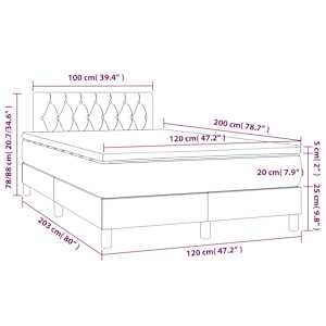 Box spring postel s matrací černá 120 x 200 cm samet - obrázek 7
