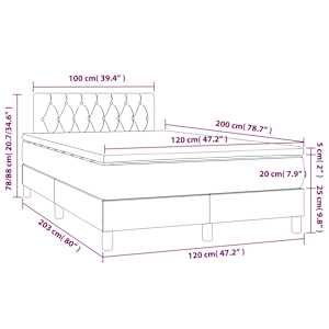 Box spring postel s matrací tmavě zelená 120 x 200 cm samet - obrázek 8