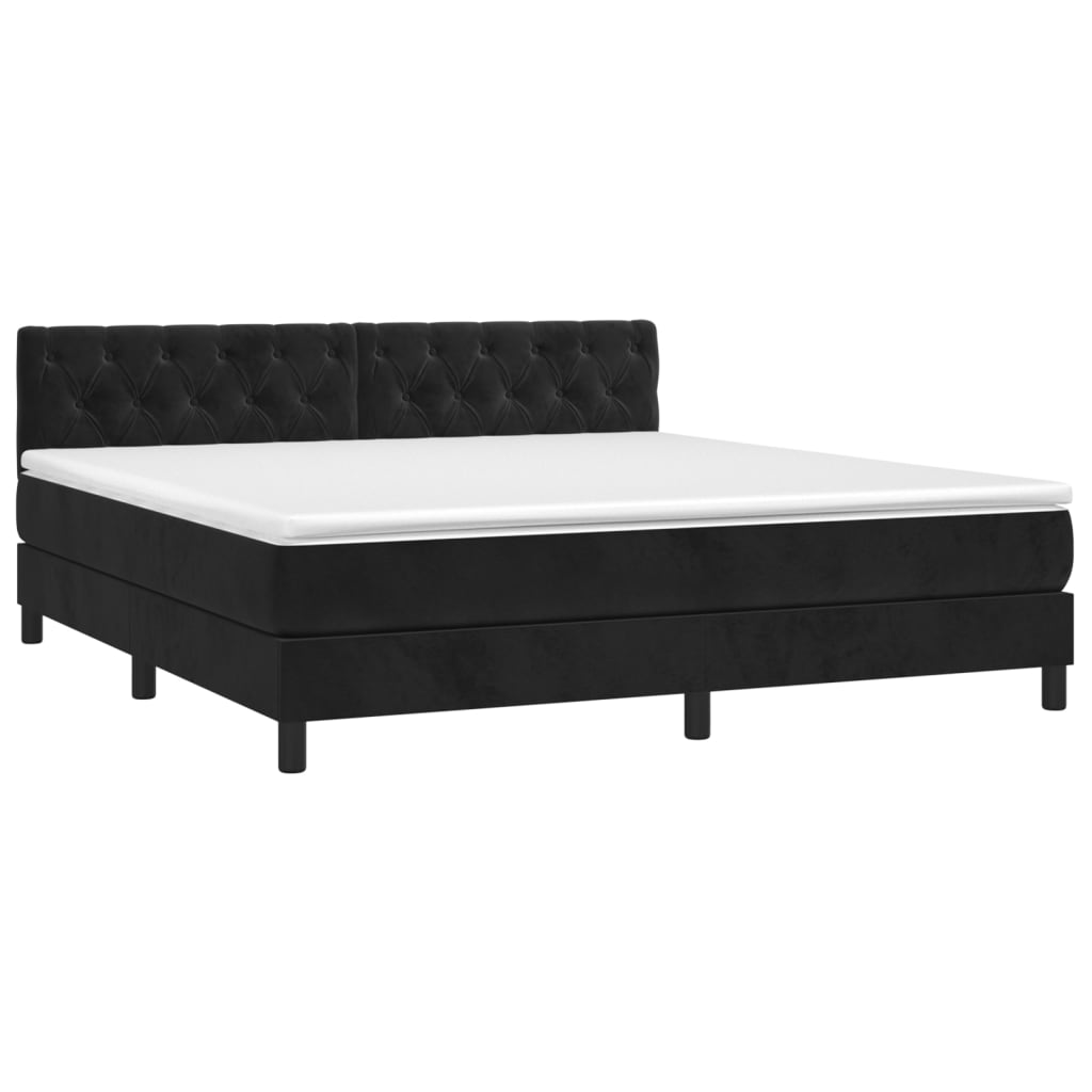 Thumbnail - vidaXL Boxspringbett mit Matratze Schwarz 160x200 cm Samt