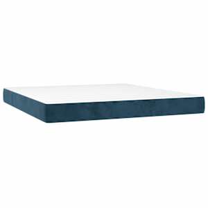 Box spring postel s matrací tmavě modrá 160x200 cm samet - obrázek 5