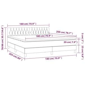 Box spring postel s matrací tmavě modrá 180x200 cm samet - obrázek 8