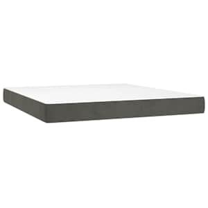 Box spring postelja z vzmetnico temno siva 200x200 cm žamet - slika 5