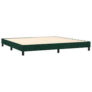 Box spring postel s matrací tmavě zelená 200x200 cm samet - obrázek 4